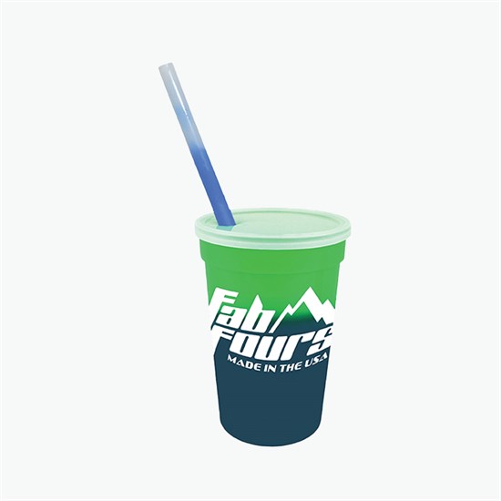 17 oz Mood Color Change Stadium Cup with Lid and Straw - 24-Hour Production