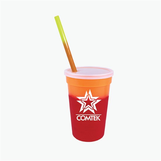 17 oz Mood Color Change Stadium Cup with Lid and Straw - 24-Hour Production