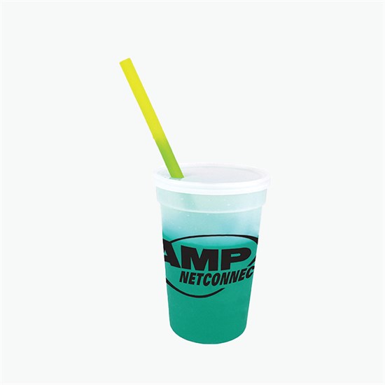 17 oz Mood Color Change Stadium Cup with Lid and Straw