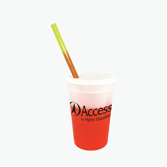 17 oz Mood Color Change Stadium Cup with Lid and Straw
