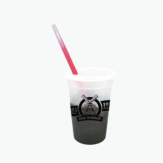 17 oz Mood Color Change Stadium Cup with Lid and Straw