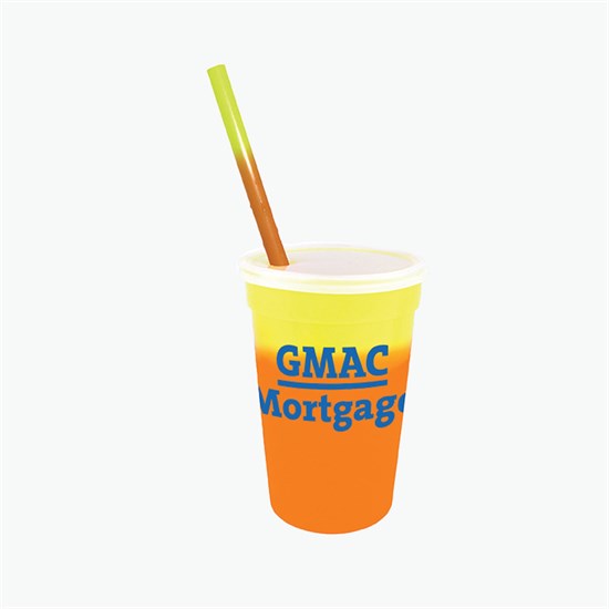 17 oz Mood Color Change Stadium Cup with Lid and Straw