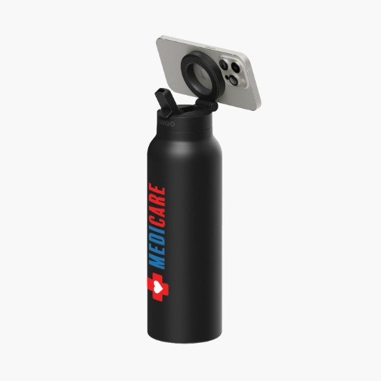 24 oz RINGO Pro Water Bottle with Magnetic Booster Ring - Full Color