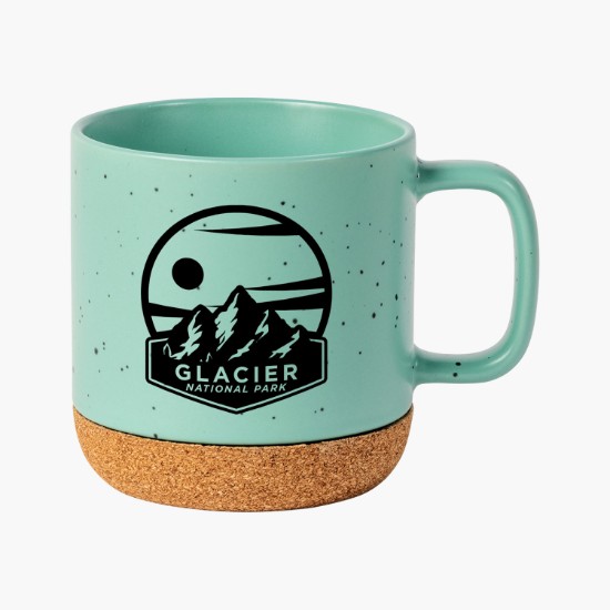 13 oz Speckle Stoneware Cork Coaster Mug