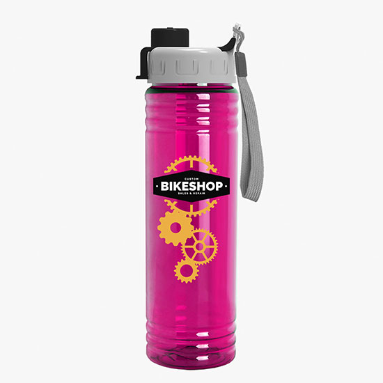 24 oz Slim Fit Water Bottle with Quick Snap Lid - Full Color