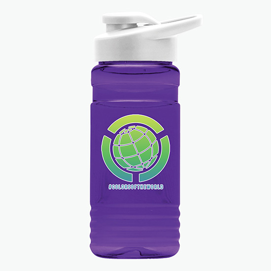20 oz UpCycle Water Bottle with Drink-Thru Lid - Full Color