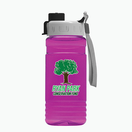 20 oz UpCycle Water Bottle with Quick Snap Lid - Full Color