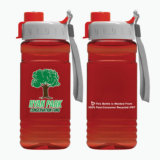 20 oz UpCycle Water Bottle with Quick Snap Lid - Full Color