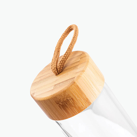 20 oz Botanical Glass Bottle with Bamboo Lid