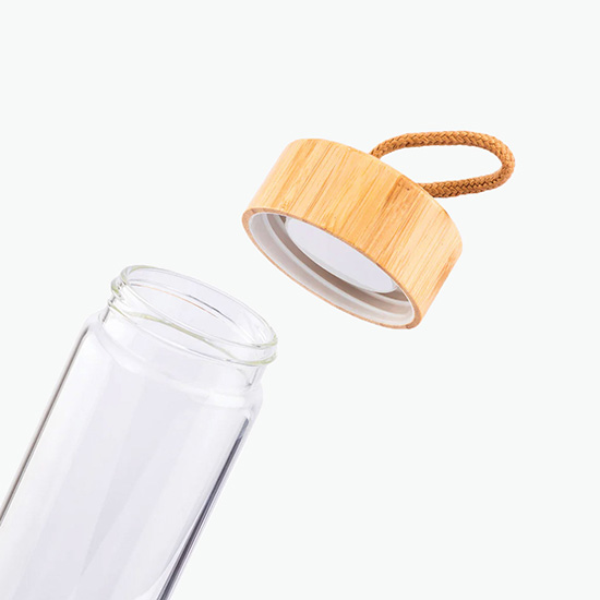 20 oz Botanical Glass Bottle with Bamboo Lid