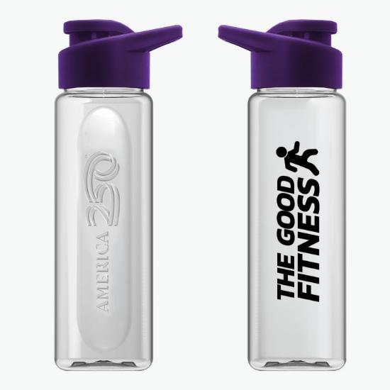 26 oz Embossed rPET Bottle with Drink-Thru Lid and Official America250 Logo