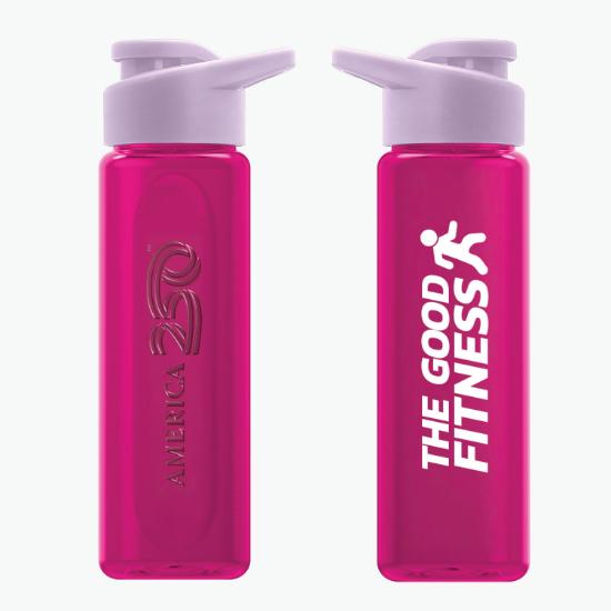 26 oz Embossed rPET Bottle with Drink-Thru Lid and Official America250 Logo