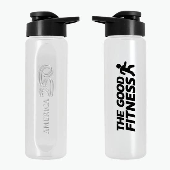 26 oz Embossed rPET Bottle with Drink-Thru Lid and Official America250 Logo