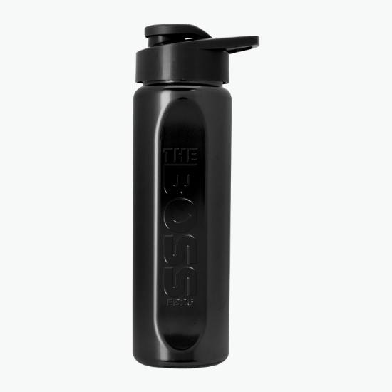 26 oz Embossed rPET Bottle with Drink-Thru Lid