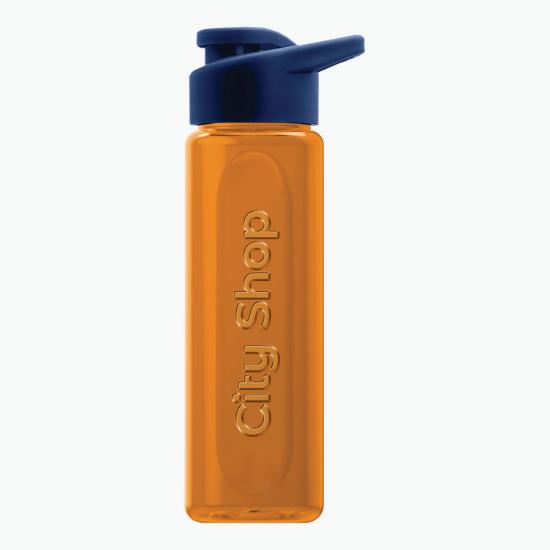 26 oz Embossed rPET Bottle with Drink-Thru Lid