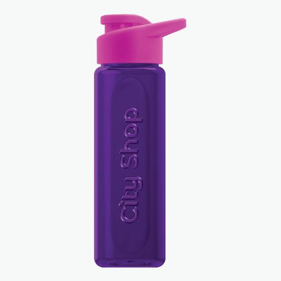 26 oz Embossed rPET Bottle with Drink-Thru Lid