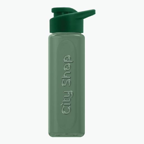 26 oz Embossed rPET Bottle with Drink-Thru Lid