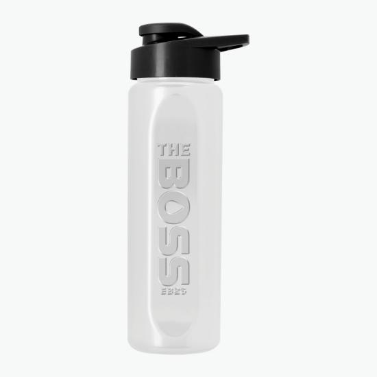 26 oz Embossed rPET Bottle with Drink-Thru Lid