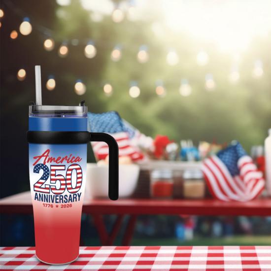 30 oz Recycled Full Color Tumbler with Patriotic Gradient
