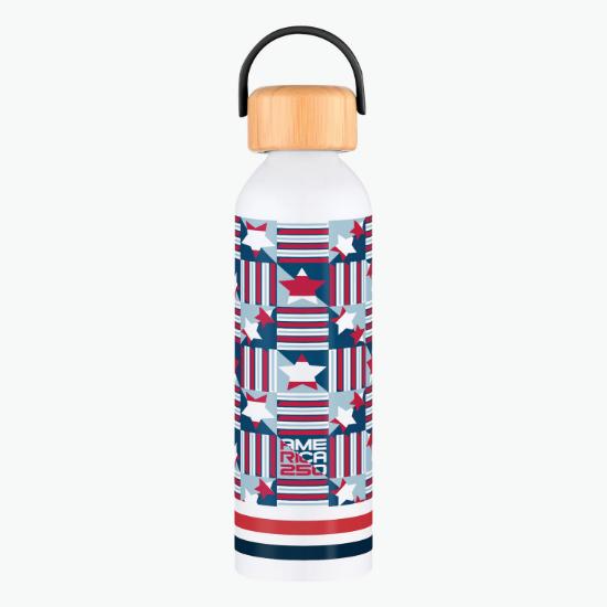 24 oz Recycled America 250 Stars and Stripes Water Bottle