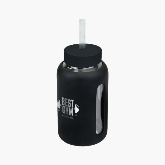 21 oz Axis Glass Bottle with Straw Lid - Engraved