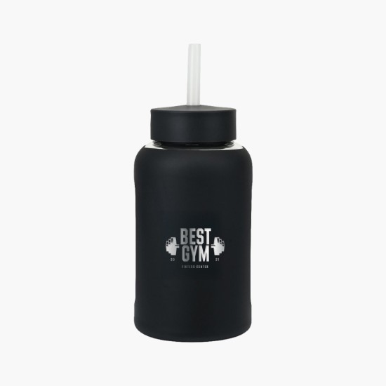 21 oz Axis Glass Bottle with Straw Lid - Engraved
