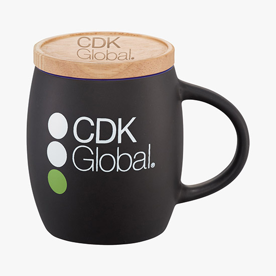 15 oz Hearth Ceramic Mug with Wood Lid/Coaster - 24-Hour Production