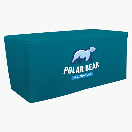 6' Closed Back Fitted Table Cover with Full Color Imprint