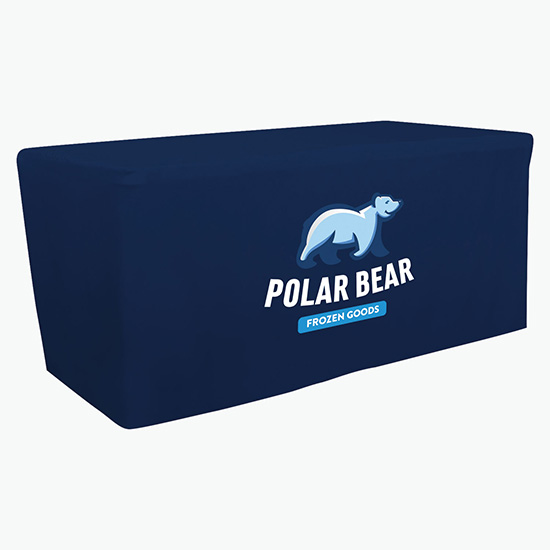 6' Closed Back Fitted Table Cover with Full Color Imprint