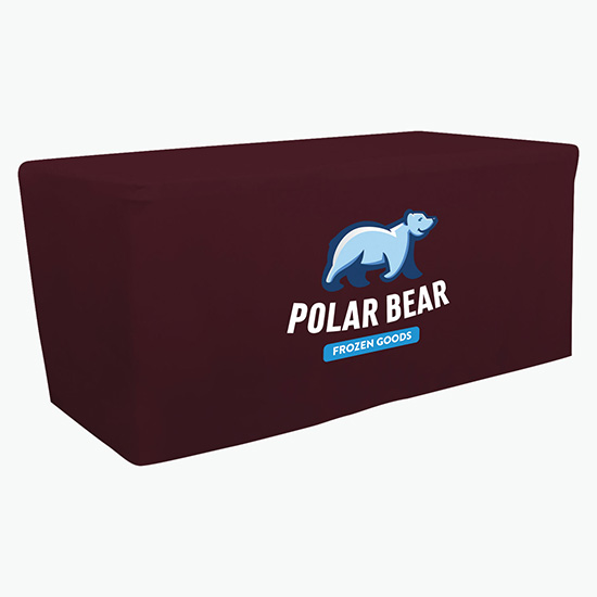 6' Closed Back Fitted Table Cover with Full Color Imprint