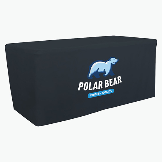 6' Closed Back Fitted Table Cover with Full Color Imprint