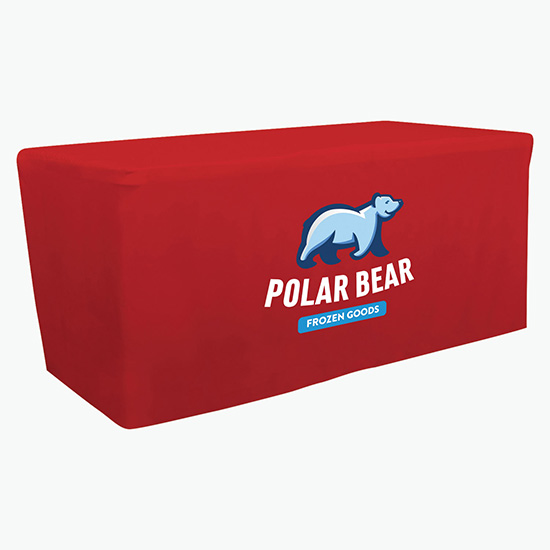 6' Closed Back Fitted Table Cover with Full Color Imprint