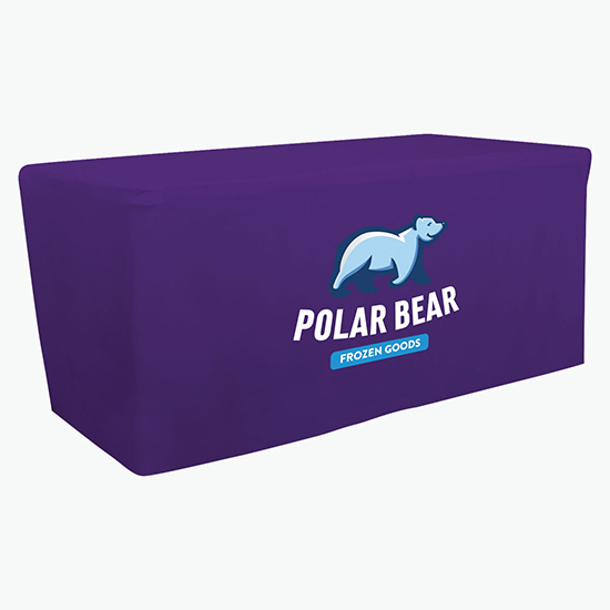 6' Closed Back Fitted Table Cover with Full Color Imprint