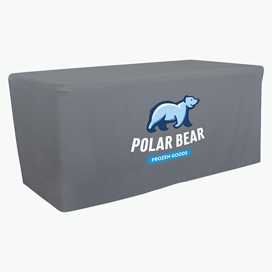 6' Closed Back Fitted Table Cover with Full Color Imprint