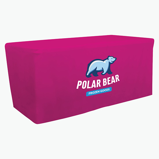 6' Closed Back Fitted Table Cover with Full Color Imprint
