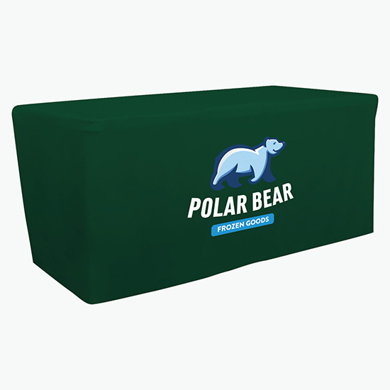 6' Closed Back Fitted Table Cover with Full Color Imprint