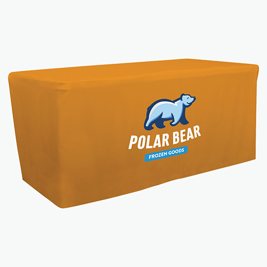 6' Closed Back Fitted Table Cover with Full Color Imprint