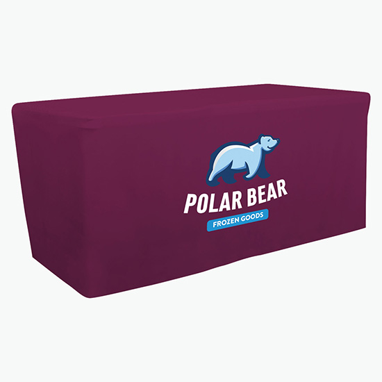 6' Closed Back Fitted Table Cover with Full Color Imprint