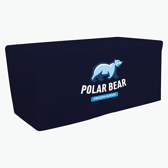 6' Closed Back Fitted Table Cover with Full Color Imprint