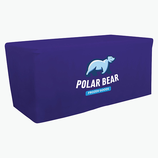 6' Closed Back Fitted Table Cover with Full Color Imprint