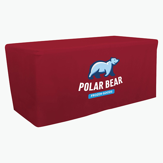 6' Closed Back Fitted Table Cover with Full Color Imprint