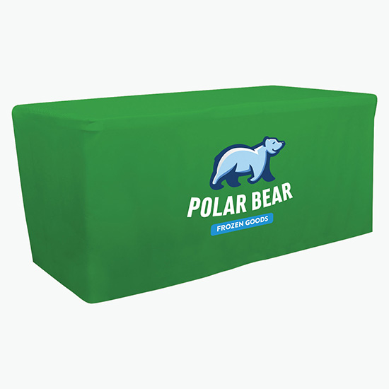 6' Closed Back Fitted Table Cover with Full Color Imprint