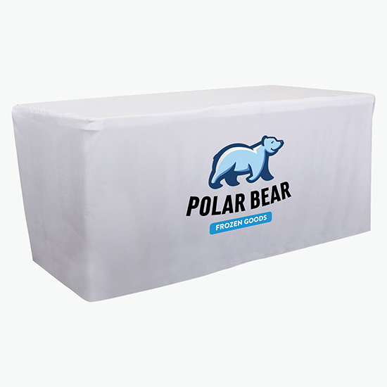 6' Closed Back Fitted Table Cover with Full Color Imprint