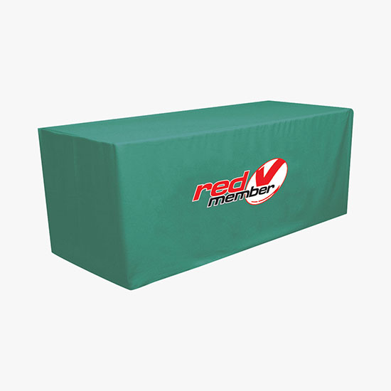 8' Closed Back Fitted Table Cover with Full Color Imprint