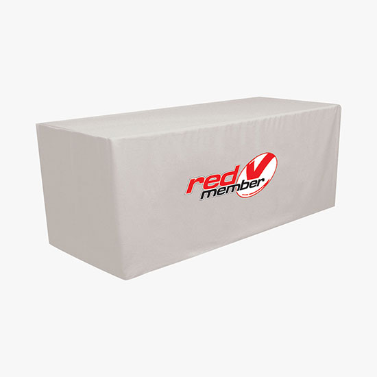 8' Closed Back Fitted Table Cover with Full Color Imprint
