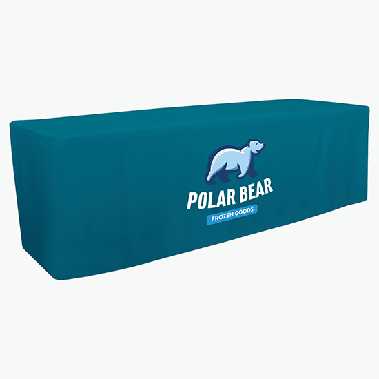 8' Closed Back Fitted Table Cover with Full Color Imprint