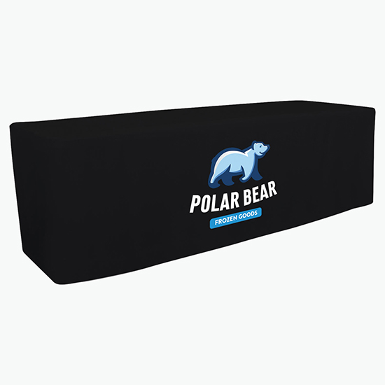 8' Closed Back Fitted Table Cover with Full Color Imprint