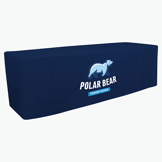 8' Closed Back Fitted Table Cover with Full Color Imprint