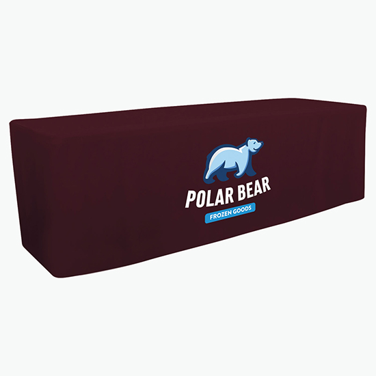 8' Closed Back Fitted Table Cover with Full Color Imprint