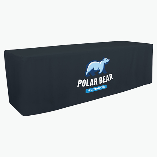 8' Closed Back Fitted Table Cover with Full Color Imprint